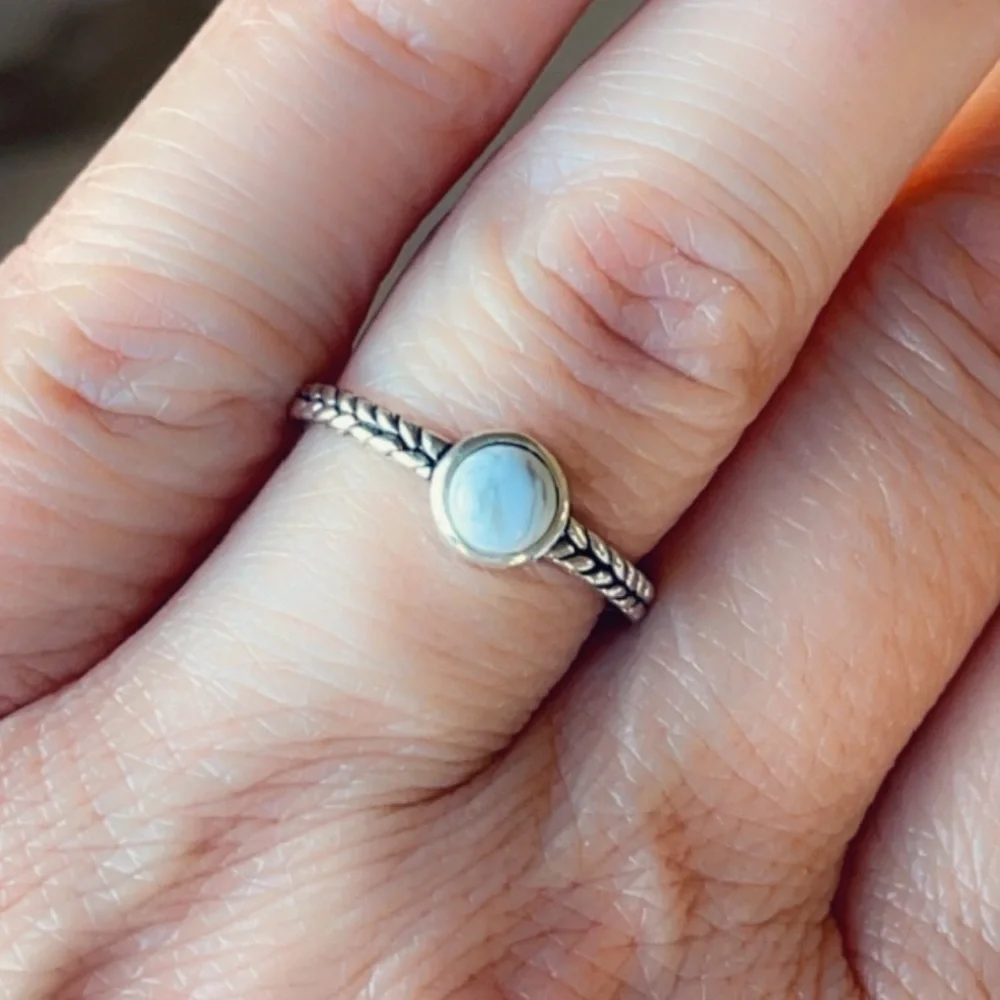 Sterling Silver Howlite Semi-Precious Ring